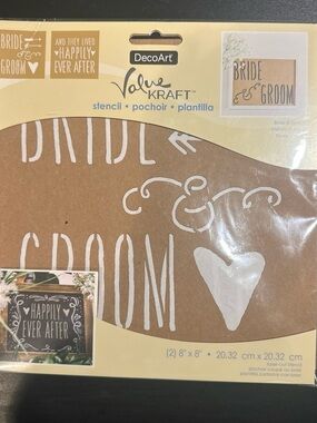 DecoArt Bride & Groom Stencil in Brown